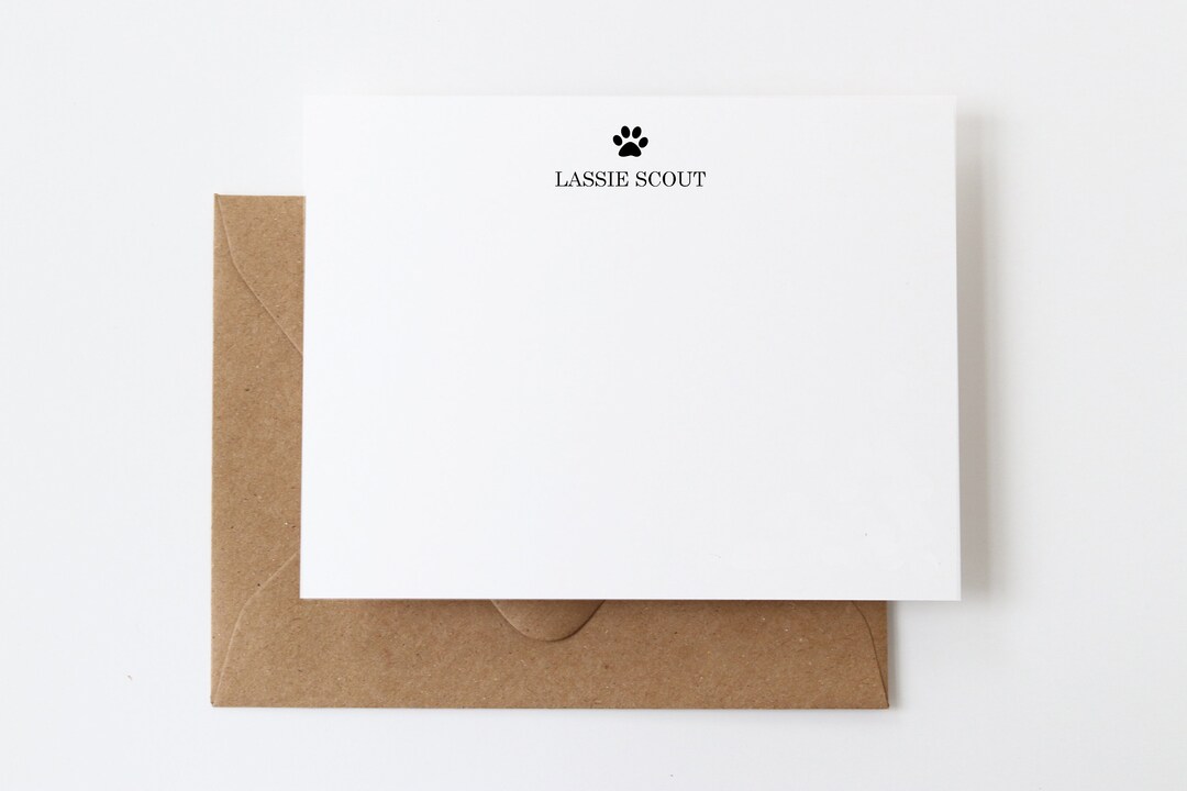 Personalized Paw Print Stationery | Custom Cat Paw Print Stationary ...