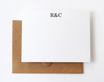 Ampersand Monogram Stationery Set | Personalized Notecards for Wedding Couple Gift