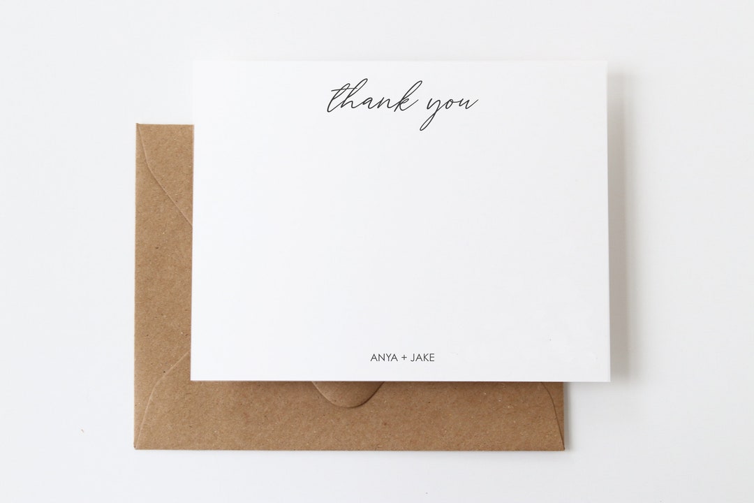 Personalized Thank You Note Cards Custom Thank You Stationery Set