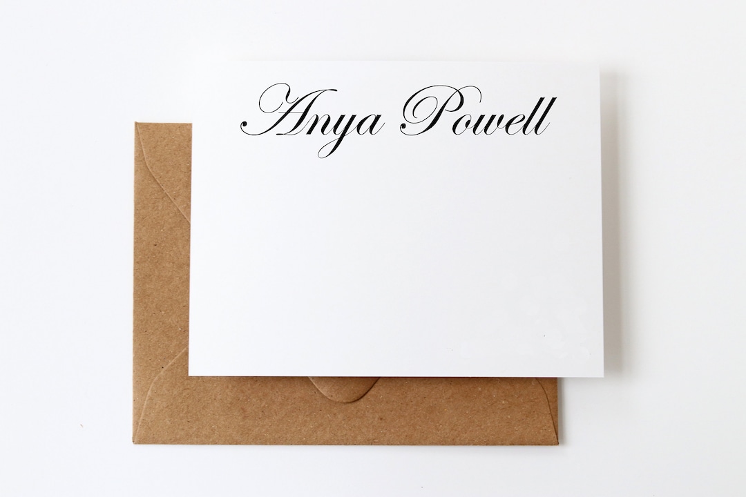 Personalized Elegant Script Stationery Set for Women | 12 Classic ...