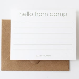Hello From Camp Note Cards | Hello From Summer Camp Stationery Set for Kids | Hello From Camp Stationary | Camp Notecards | Camp Notes | N23
