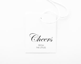 Elegant Cheers Tags for Wedding Favor | Cheers Party Favor | 18 Cheers Tags for Champagne Gift Tags | Wine Tags for Bridal Shower Favor | T1