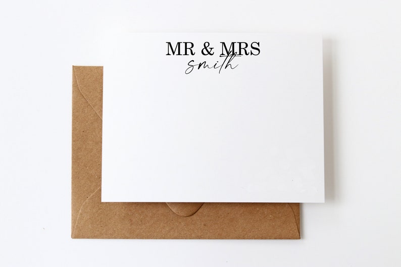 M. et Mme Papeterie Carte de remerciement de mariage personnalisée Cadeau d'anniversaire d'un an Stationnaire de mariage M. Mme Cadeau Cadeau de couple N8 image 1