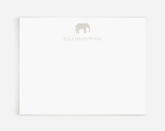 Personalized Elephant Stationery | Elephant Gift | 12 Flat Custom Elephant Thank You Cards Elephant Stationary | Elephant Note Cards N2