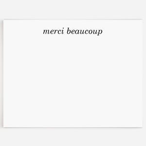 12 Italic Merci Beaucoup Note Cards | French Thank You Notes | Merci Beaucoup Stationery Set |  Merci Stationary for Thank You Gift | N33
