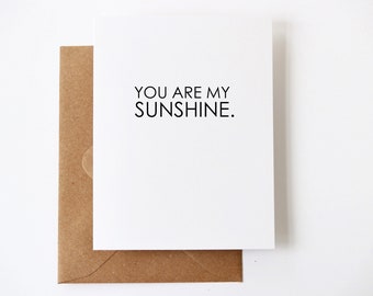 You Are My Sunshine Card |  Custom Simple Modern Minimal Sunshine Greeting Card