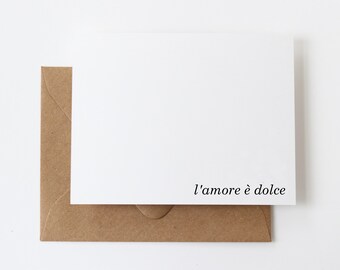 12 l'amore è dolce Note Cards | Italian Sweet Love Stationery | Custom Italian Stationery for Personalized Wedding Notes | N074