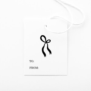 Printed Bow Tags  | 18 Coquette Bow  |  18 Printed Bow Gift Tags | Bow Tags for Favors | Chic French Ribbon Tag |  Custom Bow Tags