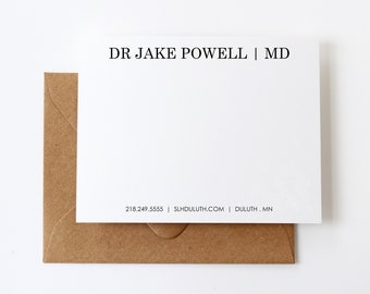 Personalized Doctor Stationery | Classic Doctor Stationary | Doctor Gift for Medical School Graduation | Note cards Doctors Day Gifts | N21C