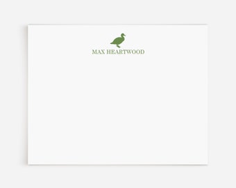 Personalized Duck Stationery Duck Gifts for Men | 12 Flat Custom Mallard Duck Note Cards | Custom Duck Hunter Stationary Set for Men Duck N2