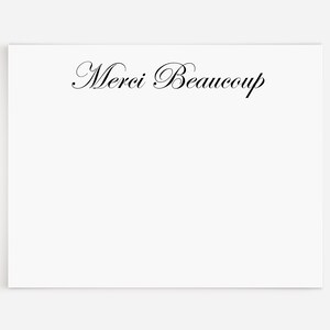 12 Elegant Merci Beaucoup Notecards | French Party Thank You Notes | Merci Beaucoup Stationary Set |  Merci Stationery for Womens Gift | N33