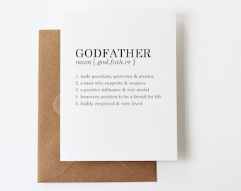 Godfather Card | Simple Godfather Greeting Card | Custom Godfather Definition