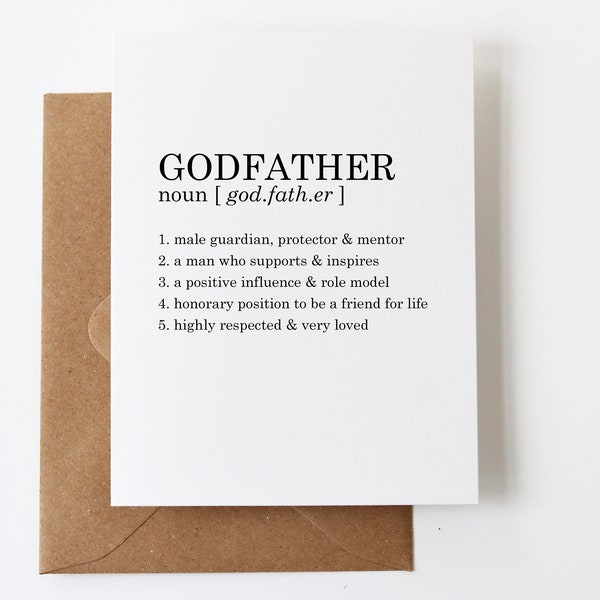 Godfather Card | Simple Godfather Greeting Card | Custom Card for Godfather in Navy Blue| Personalized Godfather Gift Box | G72