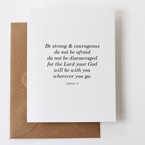 Be Strong and Courageous Card Joshua 1 9 Card Christian Bible Verse Card | Be Strong Courageous Do Not Be Afraid Do Not Be Discouraged | G39