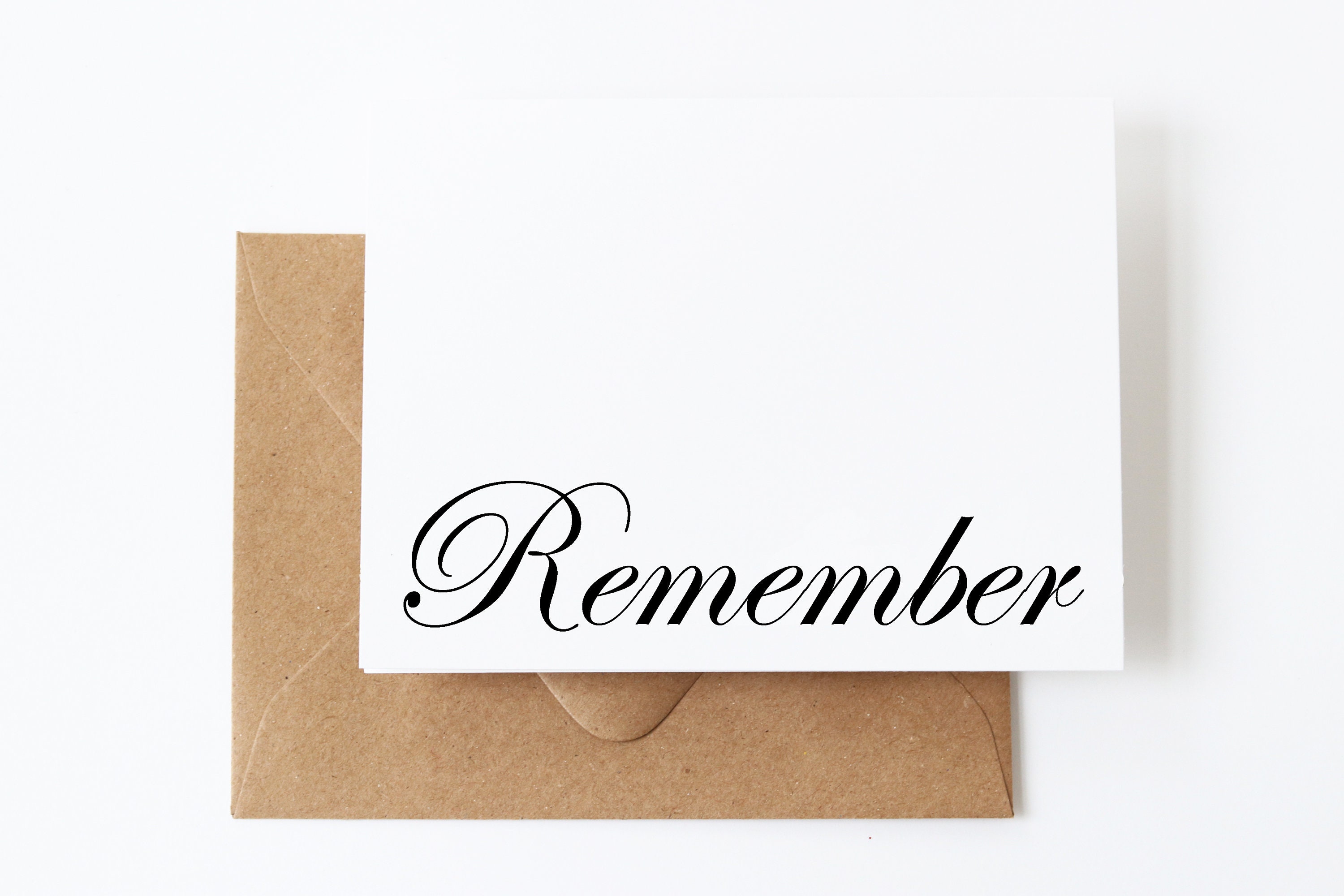 Remembering Script Elegant Script Remember Card | With Sympathy Greeting Card | Simple ...