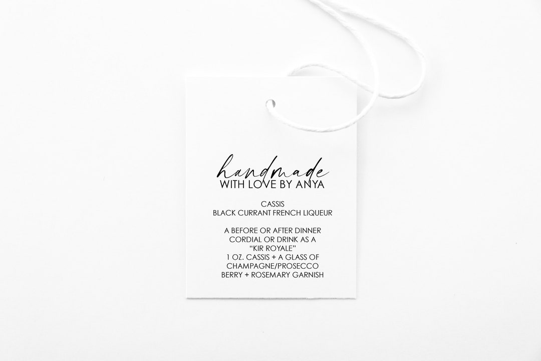 Script Homemade Gift Tags for Handmade Items Personalized Tag for