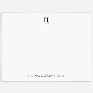 Custom Layered Monogram Stationery | Monogram Stationary | Couples Stationery | 12 Monogram Notecards | Couples Wedding Thank You Notes N37