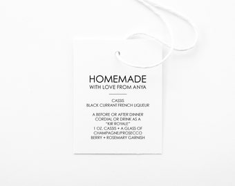 modern homemade gift tags for handmade items | personalized tag for favors |  homemade tags |  18 printed tags for wedding favours |  T1 MOD