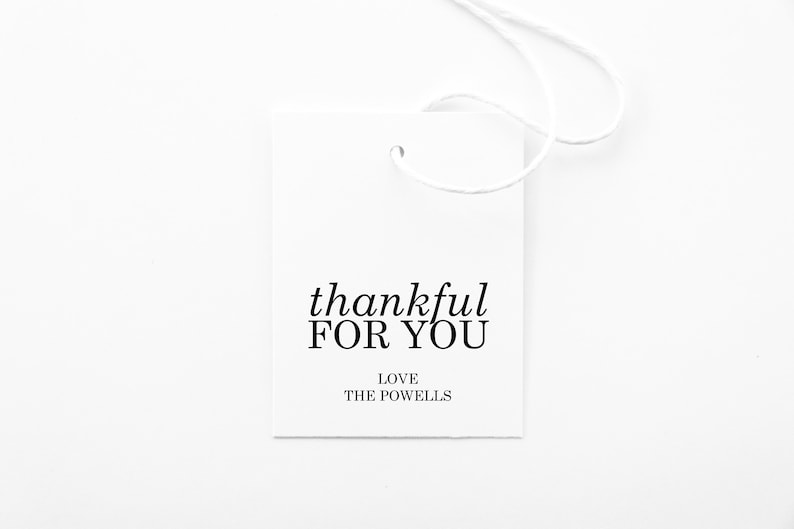 Custom Thankful For You Tags 18 Traditional Thankful Tags Printed Classic Thankful for You Gift Tags Gift Tag for Handmade Gifts Tags image 1