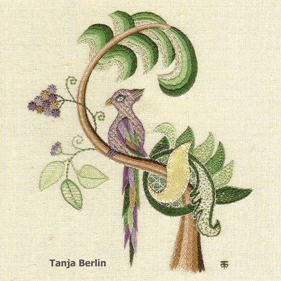 Embroidery Kit Bird of Paradise Surface Hand Embroidery Kit Etsy