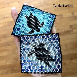 Turtle Even Count Peyote Beading Stitch Pattern For a Coaster or Tapestry Digital Download