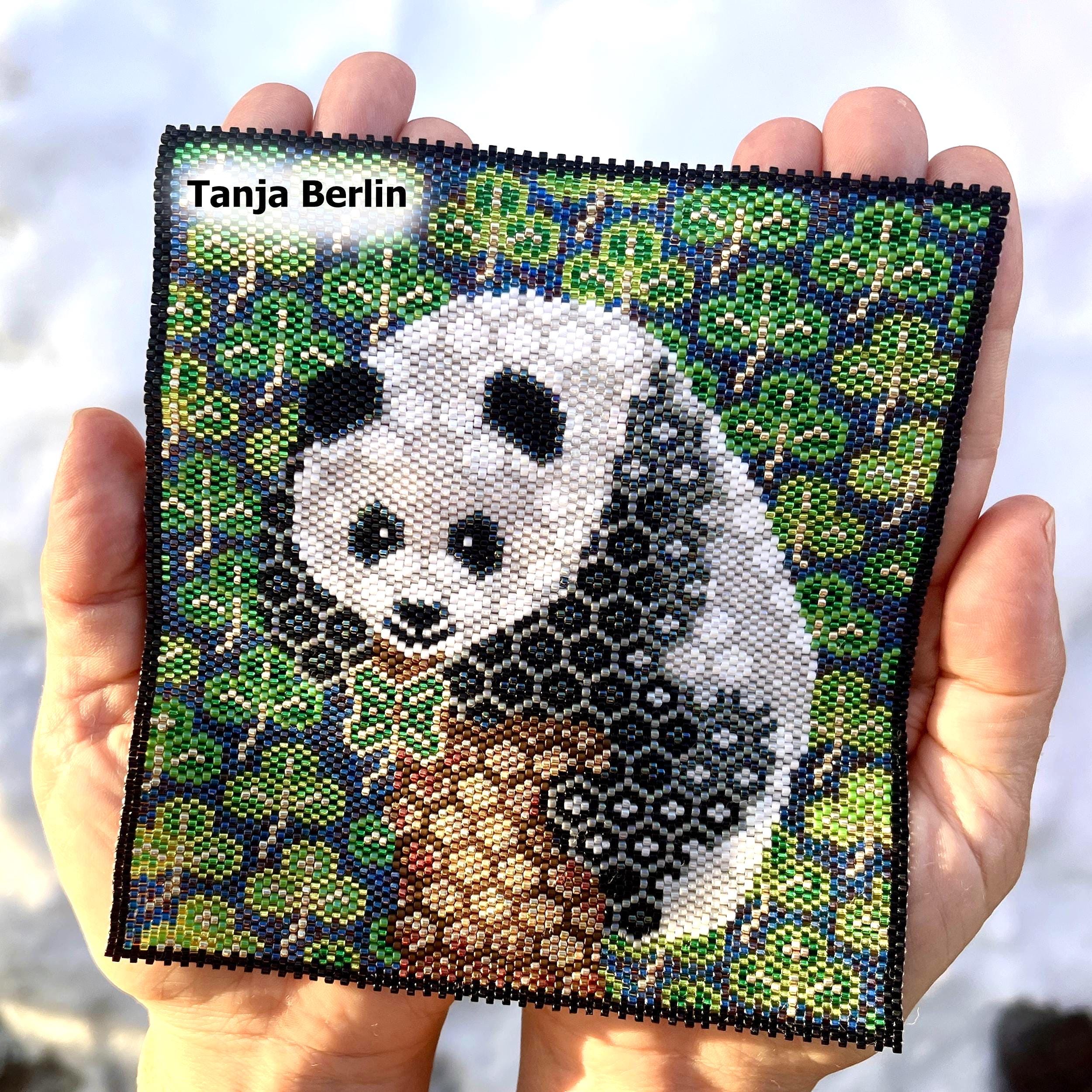 Panda Peyote Beading Stitch Pattern: Beaded Picture - Tapestry
