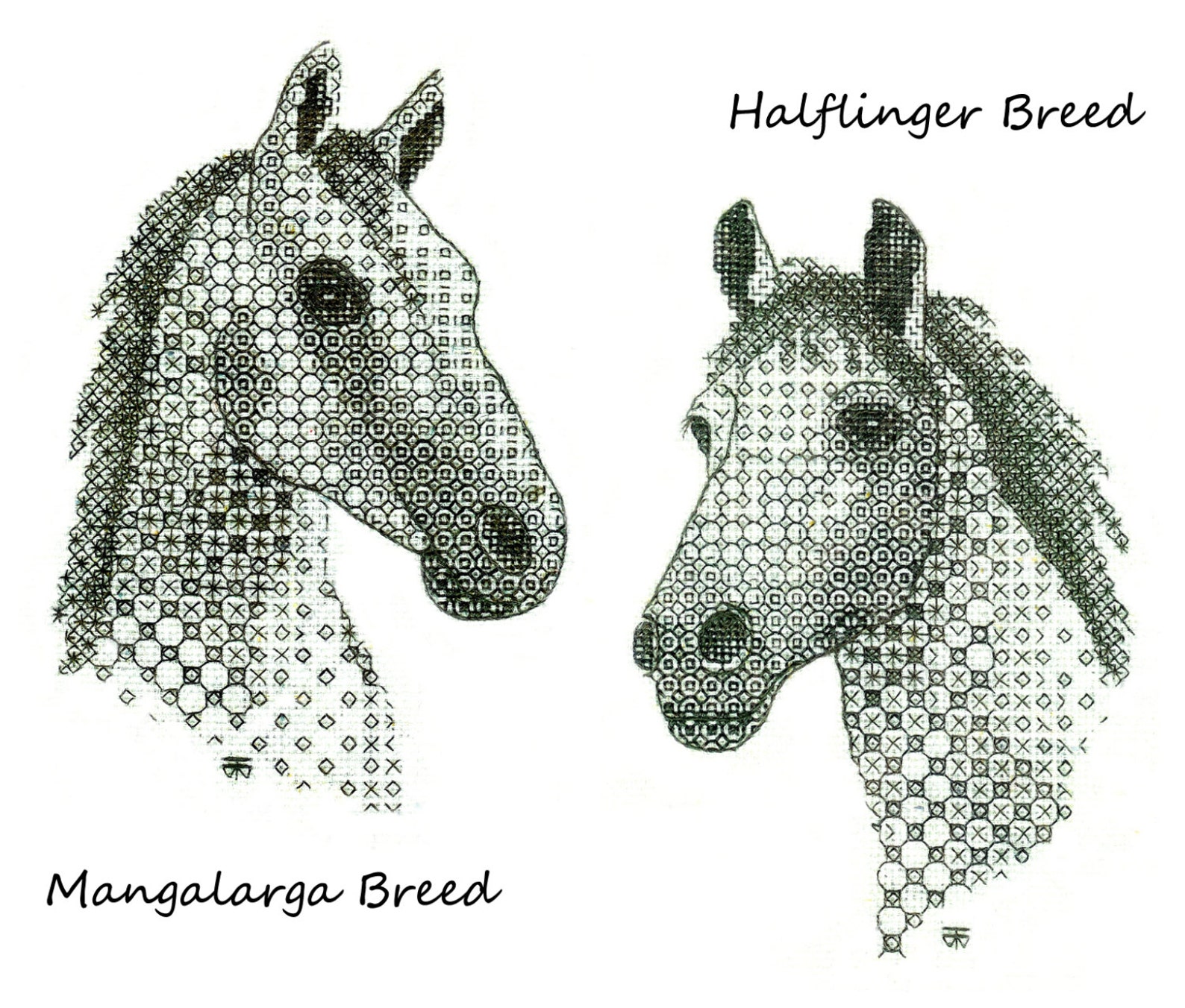 Hand Embroidery Kit Blackwork Horse Hand Embroidery Kit Needlework