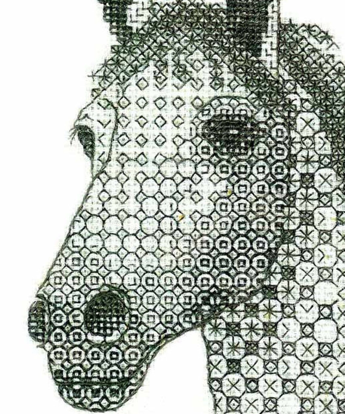 Hand Embroidery Kit Blackwork Horse Hand Embroidery Kit Needlework