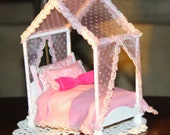 1:12 Miniature Canopy Dollhouse Bed