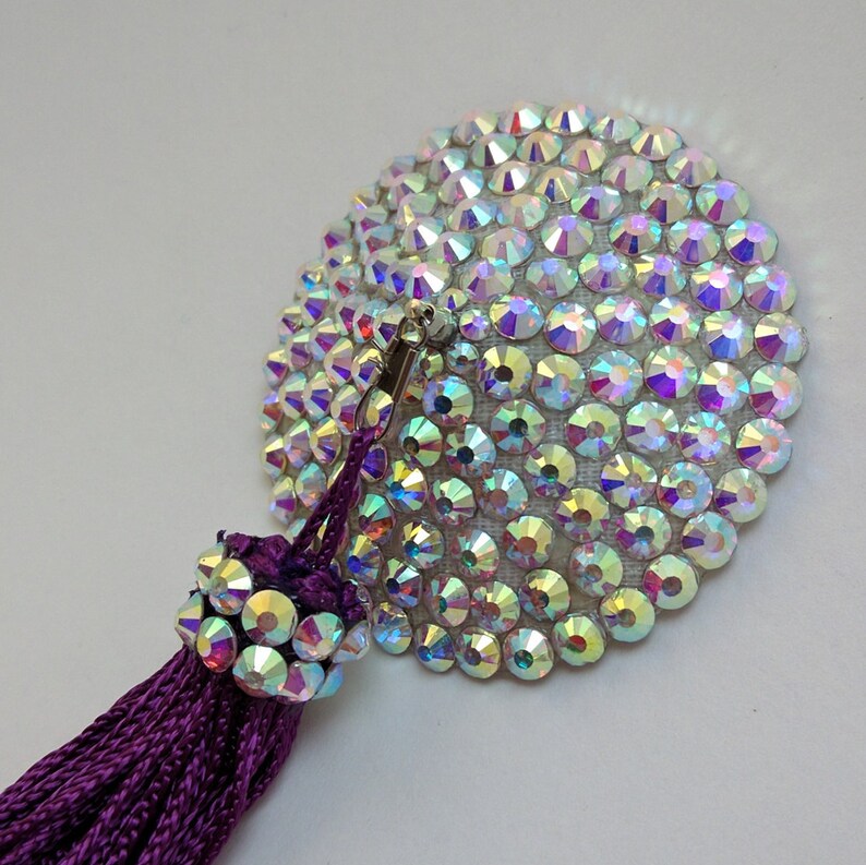 Rhinestone AB Pasties with Swivel Tassels Etsy