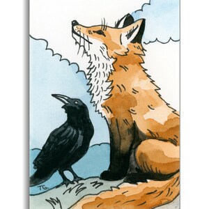 Original ACEO Watercolor Art – Hand Painted Miniature Painting – Unique Artist Trading Card Gift image 6