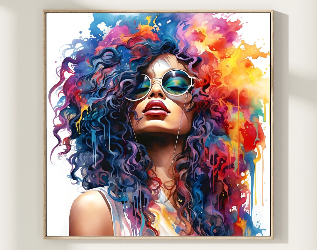 Colorful Woman Art Black Woman Art Abstract Woman Poster Etsy