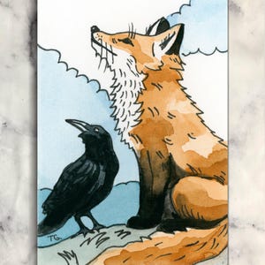 Original ACEO Watercolor Art – Hand Painted Miniature Painting – Unique Artist Trading Card Gift image 1