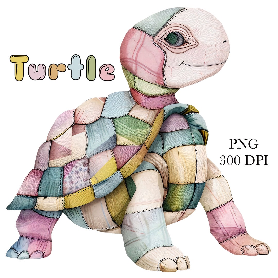 Patchwork Turtle Clipart, Digital Download, Printable Watercolor ...