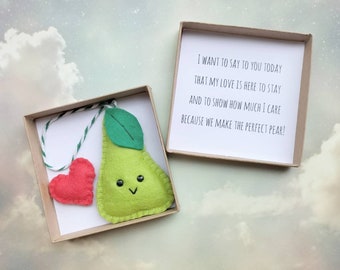 Perfect Pear Gift Box, Anniversary Husband, Christmas gifts for Girlfriend, Boyfriend Cute Poem Pun