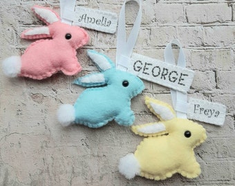Personalised Easter Decoration, Felt Easter Bunny, Personalized Easter Gifts, Rabbit Ornament, Bunny Decorations