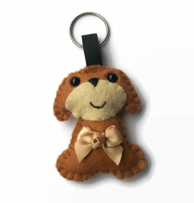 Gifts for Dog Lovers Felt Dog Keychain Dog Keyring Cute Dog Etsy UK