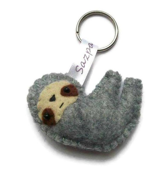 Handmade Felt Sloth Keychain Keyring Decoration
