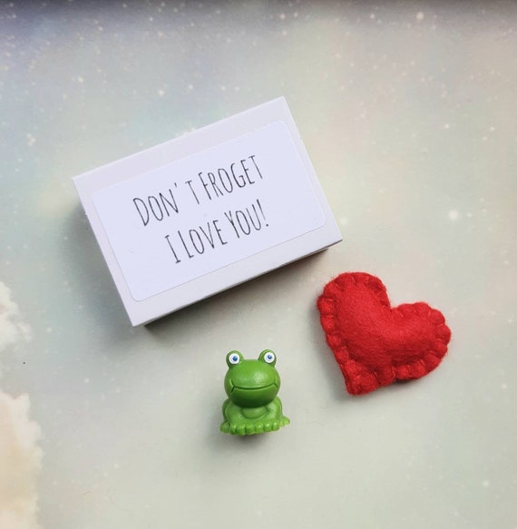 Mensaje de caja hecha a mano a juego que te amo Corazón de fieltro de lana en Un Matchbox 
