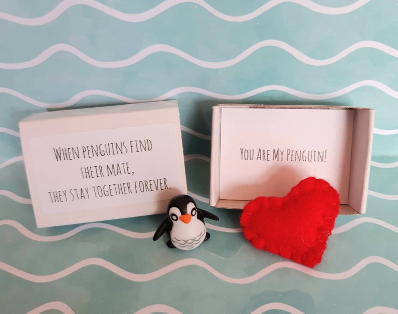Cute Penguins Mate for Life Matchbox Gift You're My - Etsy