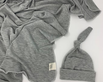 gray swaddle blanket