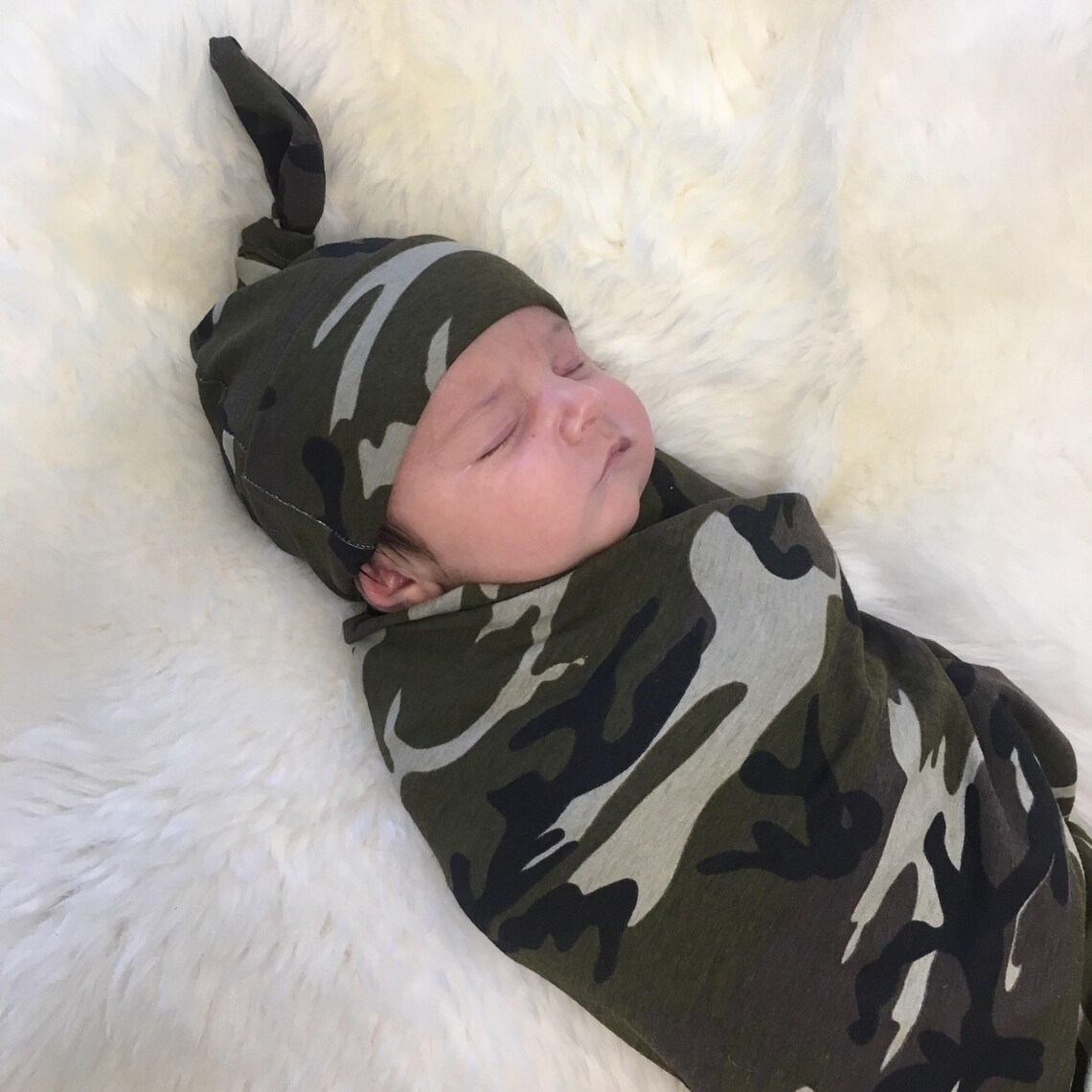 Classic Camo Swaddle Hat Set Camouflage Swaddle True Etsy