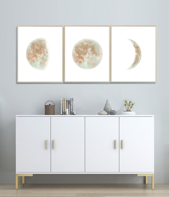 Decoracion De La Casa Arte De La Pared Conjunto De 3 Acuarela Etsy