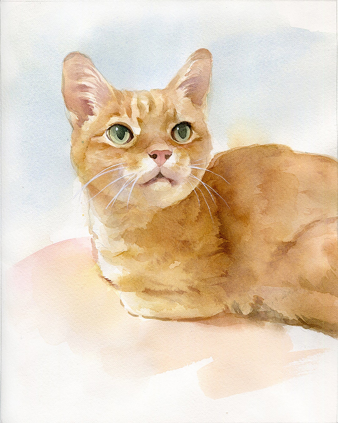 Custom Pet Portrait Watercolor Cat Portrait From Your Photo, Custom Cat ...