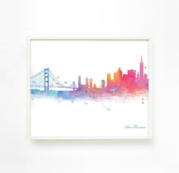 San Francisco Skyline Wall Art San Francisco Skyline Print | Etsy