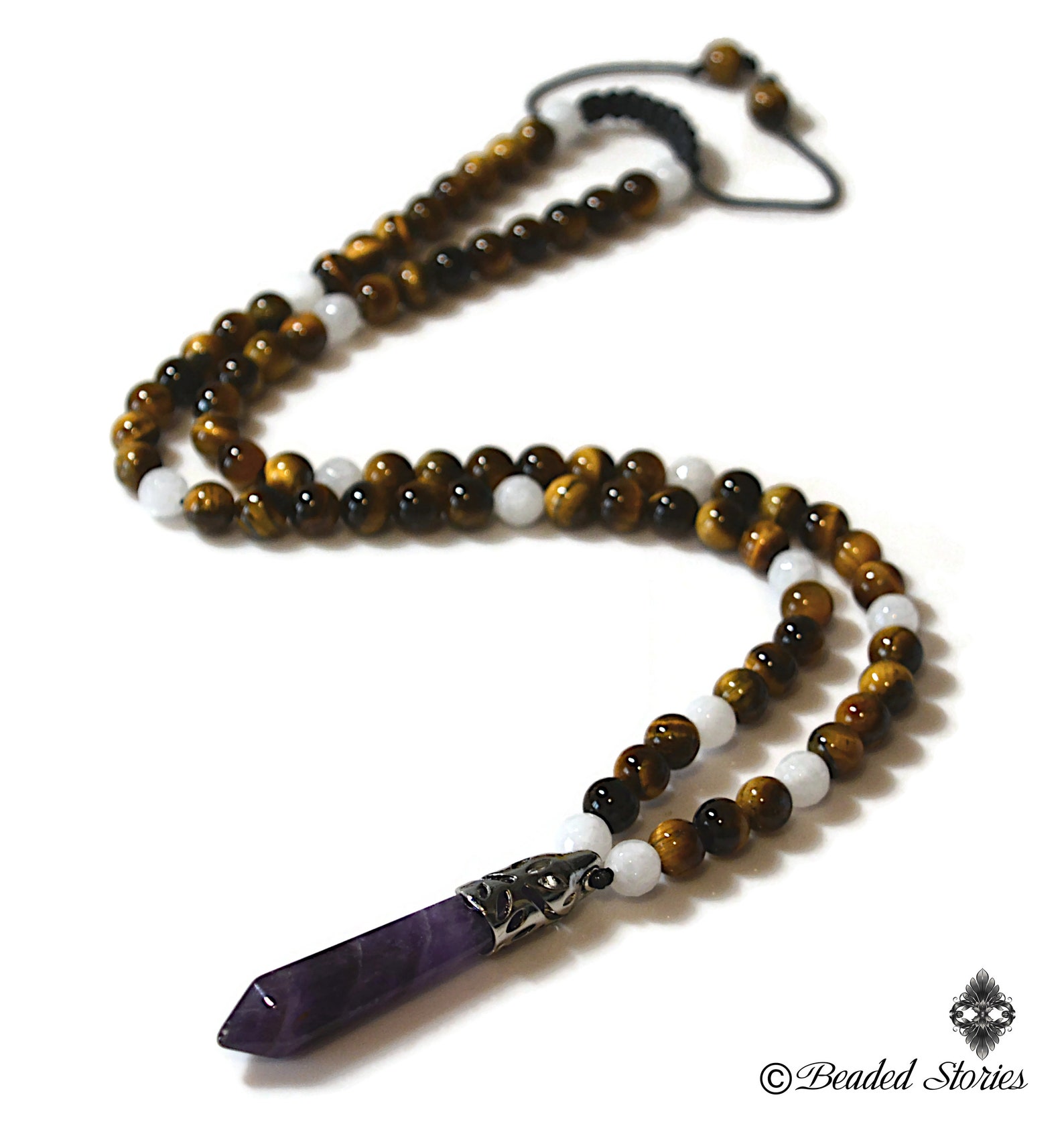 Men's Crystal Necklace Healing Crystal Jewelry Long Etsy