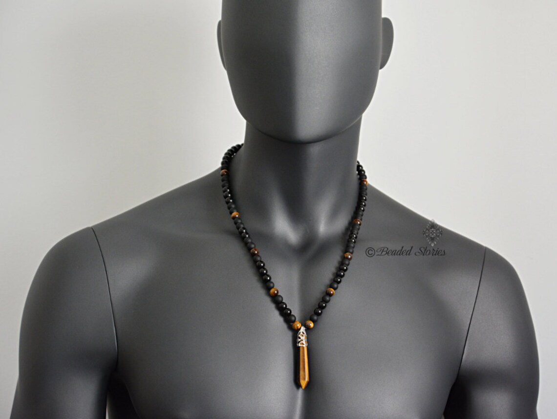 mens healing crystal necklace