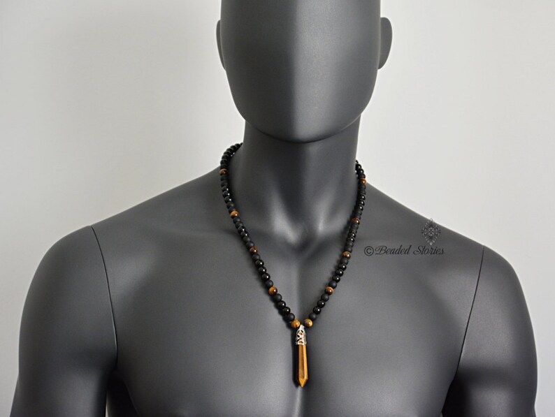 Crystal Jewelry Long Men's Necklace Healing Crystal Etsy