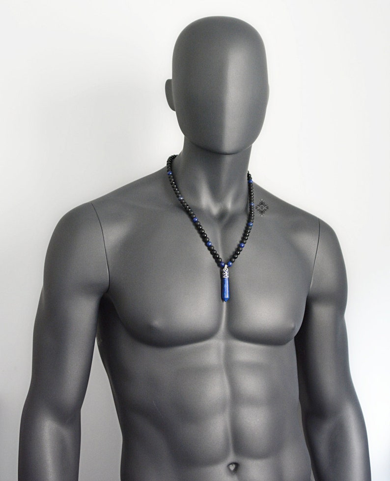 Lapis Lazuli Necklace for Men September Birthstone Jewelry Etsy