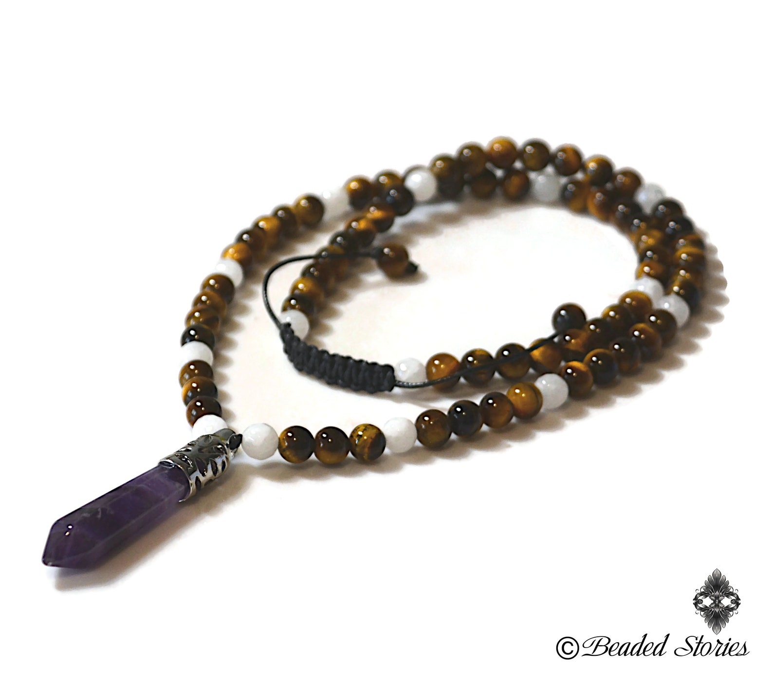 Men's Crystal Necklace Healing Crystal Jewelry Long Etsy